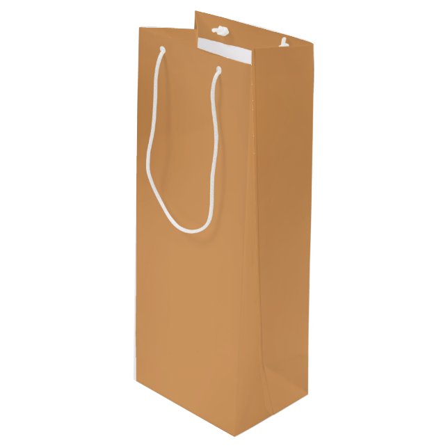 Metallische Bronzewein-Geschenk-Tasche Geschenktüte Für Weinflaschen (Vorderseite Schrägansicht)