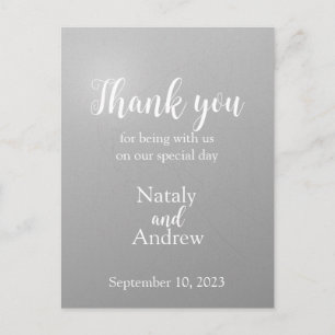 Metallische Dankeskarte in Silber Postkarte