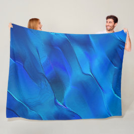 Metallische Dünen in lebhaften blauen Farben Fleecedecke