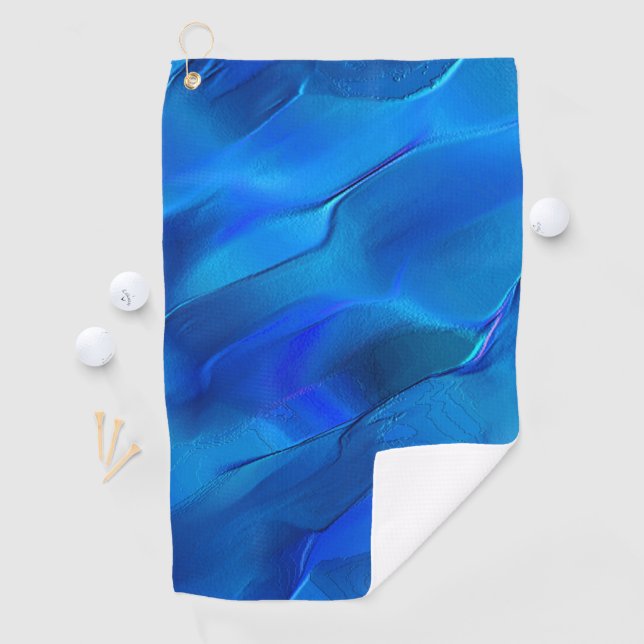 Metallische Dünen in lebhaften blauen Farben Golfhandtuch (Insitu)