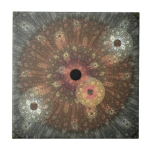 Metallische Flammen-Fraktal-Fliese Fliese