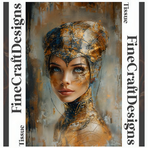 Metallische Frau Ölmalerei Decoupage Links 161 Seidenpapier