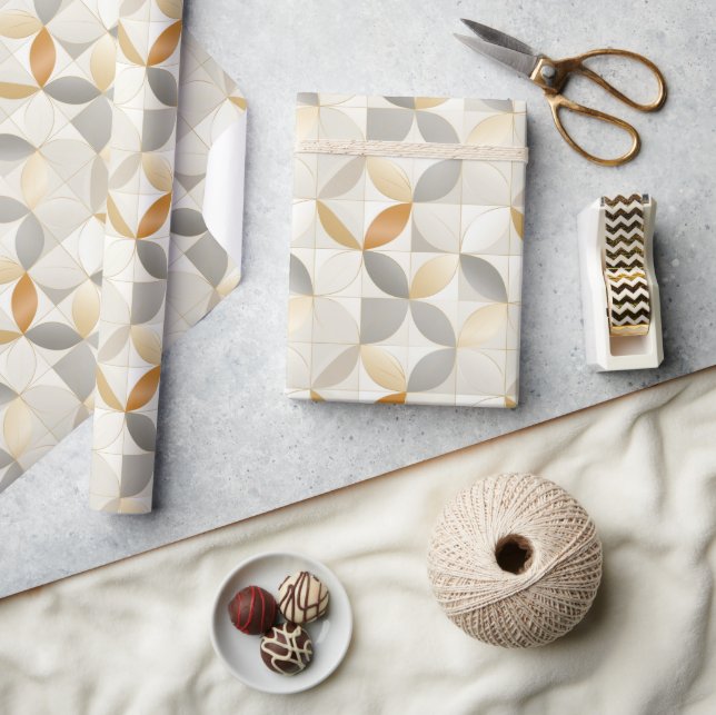 Metallische geometrische Formen Modernes Muster Geschenkpapier (Kunsthandwerk)