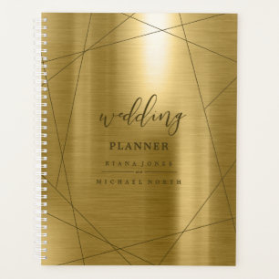 Metallische geometrische Hochzeitspläne Gold ID648 Planer