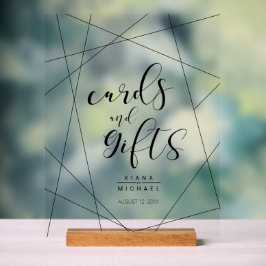 Metallische geometrische Karten und Geschenke Silv Acrylschild
