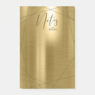 Metallische geometrische Noten Gold ID648 Post-it Klebezettel