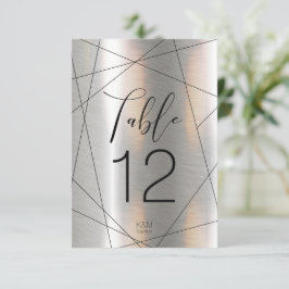 Metallische geometrische Tischnummern Silver ID648