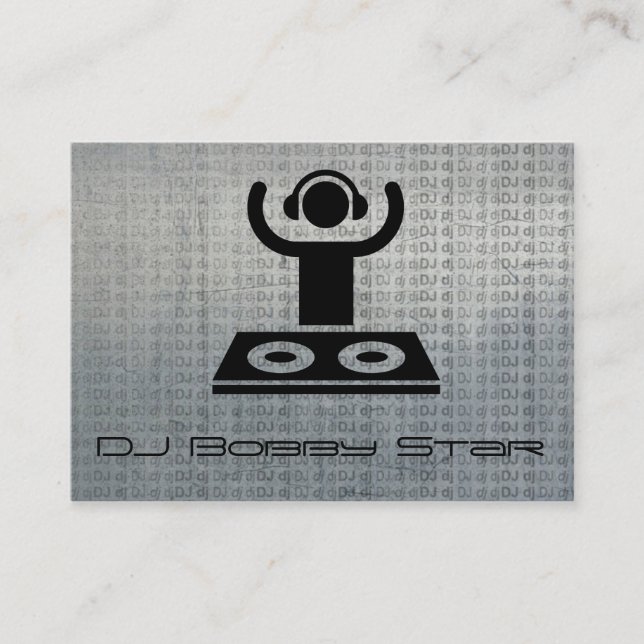 Metallische Geschäftskarte coolen DJ-Logos Visitenkarte (Vorderseite)