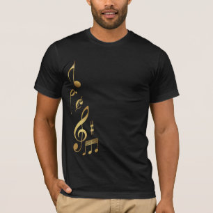 Metallische Gold-Musiknote T-Shirt