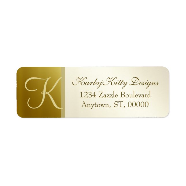 Metallische Gold-Rücksendeadressen-Aufkleber (Vorne)