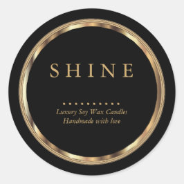 ⭐ metallische Gold- und Black-Labels Runder Aufkleber