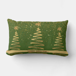 Metallische goldene Bäume Weihnachtsgeschenk Grün Lendenkissen
