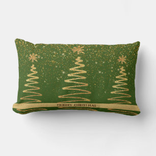 Metallische goldene Bäume Weihnachtsgeschenk Grün Lendenkissen