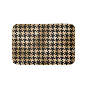 Metallische goldene Hunde Zahn, Modemuster. Badematte