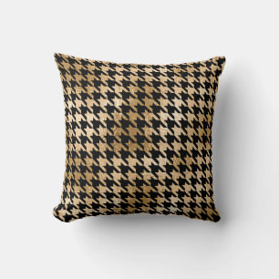 Metallische goldene Hunde Zahn, Modemuster. Kissen