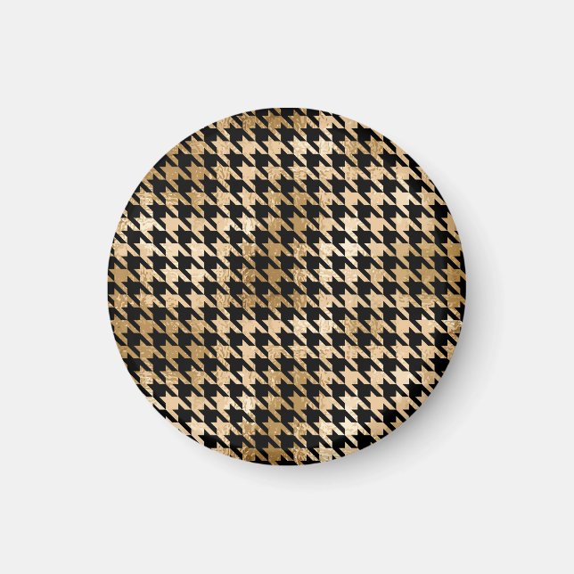 Metallische goldene Hunde Zahn, Modemuster. Magnet (Vorne)