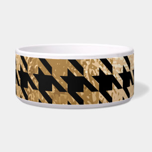 Metallische goldene Hunde Zahn, Modemuster. Napf