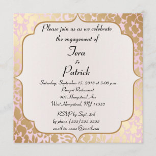 Metallische Goldene Rose Rosa Engagement Partei ei Einladung