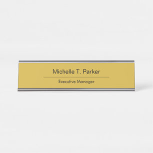 Metallische Goldfarbe elegant schlicht minimalisti Schreibtischnamensplakette