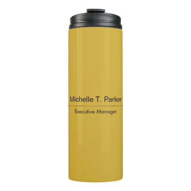 Metallische Goldfarbe elegant schlicht minimalisti Thermosbecher (Vorderseite)