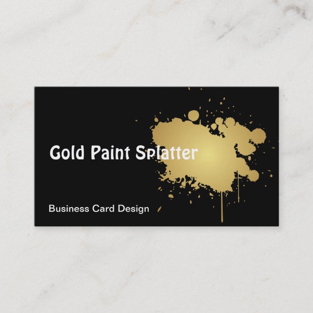 Metallische Goldfarben-Spritzer-Geschäfts-Karte Visitenkarte (Vorderseite)