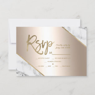 Metallische Goldfolie Glitzer uAwg Hochzeit RSVP Karte