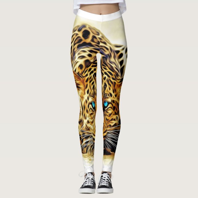 Metallische Goldleopard Leggings & Yoga Pants (Vorderseite)