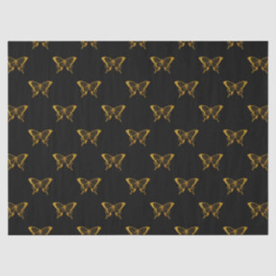 Metallische Goldplatten auf Schwarz Seidenpapier