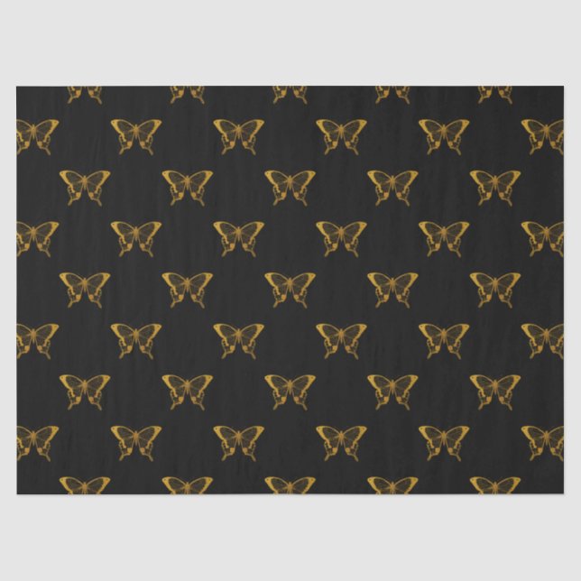 Metallische Goldplatten auf Schwarz Seidenpapier (Vorderseite)