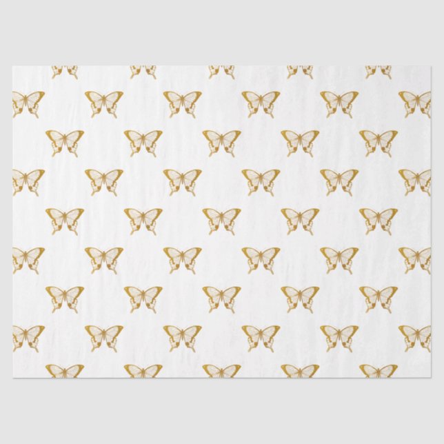 Metallische Goldplatten auf Weiß Seidenpapier (Vorderseite)