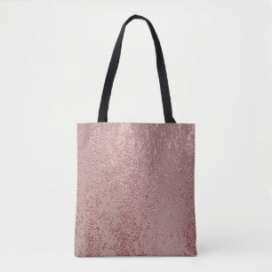Metallische Goldtextur, Rosenquarz. Tasche