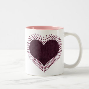 Metallische Herzfunktion, Lila Zweifarbige Tasse