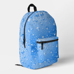 Metallische Himmelblaue Regentropfen Bedruckter Rucksack