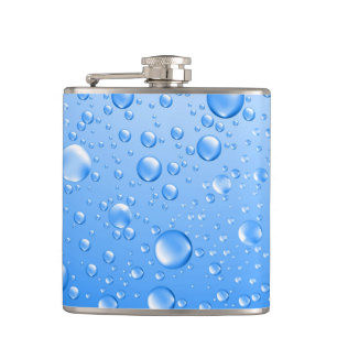 Metallische Himmelblaue Regentropfen Flachmann