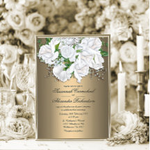 Metallische Hochzeit von Gold und Weißen Rosen