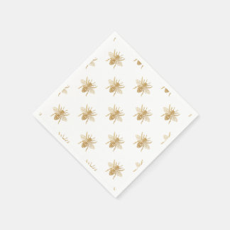 Metallische Imitat aus Gold belichten Bienen mit F Serviette