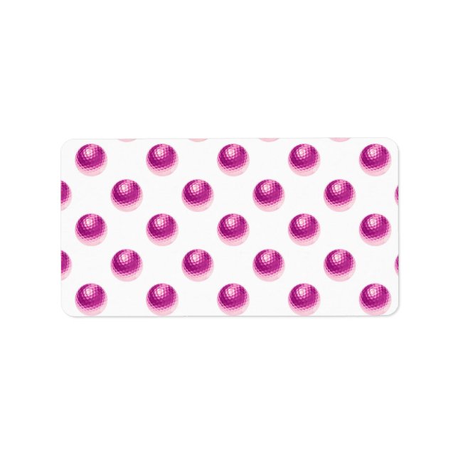 Metallische Imitate Foil Pink Golf Balls Backball  Adressaufkleber (Vorne)
