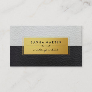 Metallische Imitate Gold Label Zwei Tone Leder Visitenkarte