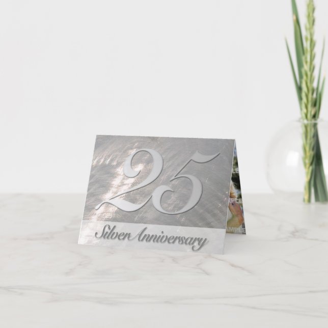 Metallische Imitate Silber (25. Jubiläum Einladung (Vorderseite)