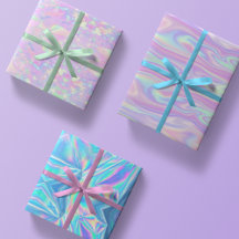 Metallische Iridescent Rainbow Pink Aqua Lila Girl