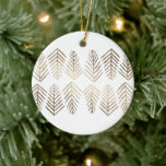 Metallische Kiefernbäume - Gold Keramik Ornament<br><div class="desc">Metallische Kiefernbäume - Goldene Keramik</div>