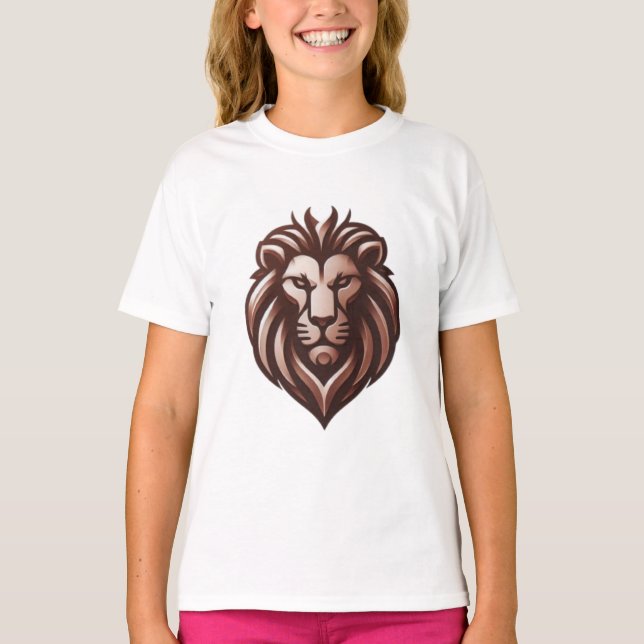 Metallische Kopferlion Kopf T - Shirt (Vorderseite)