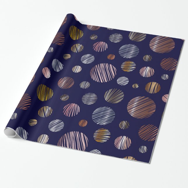 Metallische Kreise Geschenkpapier (Ungerollt)