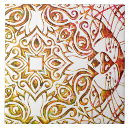 Metallische Kupfer Look Katze Kunst Cool Mandala K Fliese