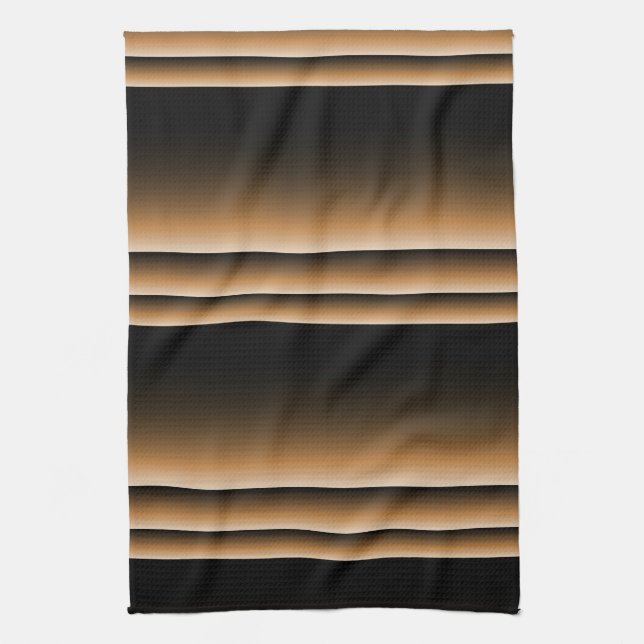 Metallische kupferne Bronzestreifen Browns Ombre Geschirrtuch (Vertikal)