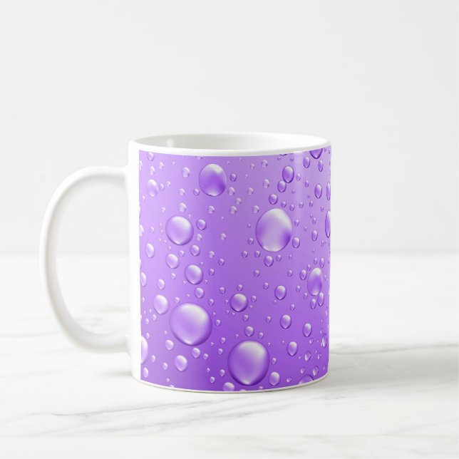 Metallische Lila Abstrakte Regenfälle Kaffeetasse (Links)