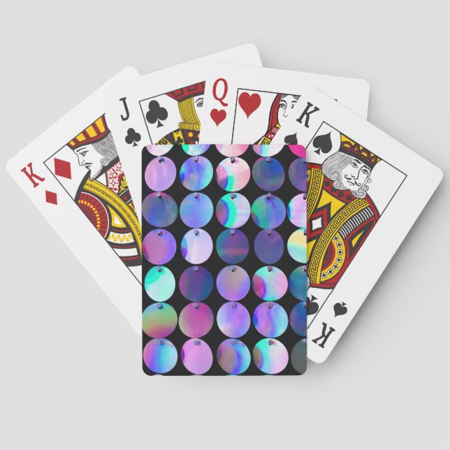 Metallische Lila blaue Kreise Spielkarten (Rückseite)