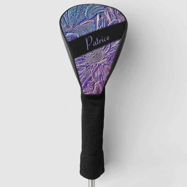 Metallische Lila Blüte Golf Headcover (Vorderseite)