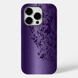 Metallische Lila gebürstete Aluminium, Lila Spitze iPhone Hülle