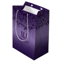 Metallische Lila gebürstete Aluminium, Lila Spitze Mittlere Geschenktüte